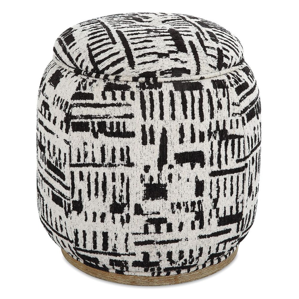 Pouffe noir à motifs Off-White avec rangement dissimulé