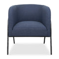 Fauteuil d'accent rembourré à dossier baril et cadre en fer ciselé multi-finitions