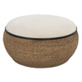 Chaise longue finition naturelle, fausse fourrure de mouton blanche