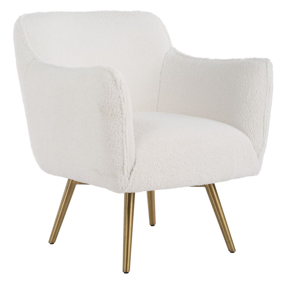 Banc d'appoint rembourré en polyester moussé avec cadre en fer bronze