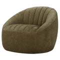 Fauteuil d'appoint en bouclé ivoire et lin, avec accoudoirs roulés en chêne massif
