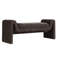 Banc d'appoint incurvé en velours vieilli couleur mousse anthracite