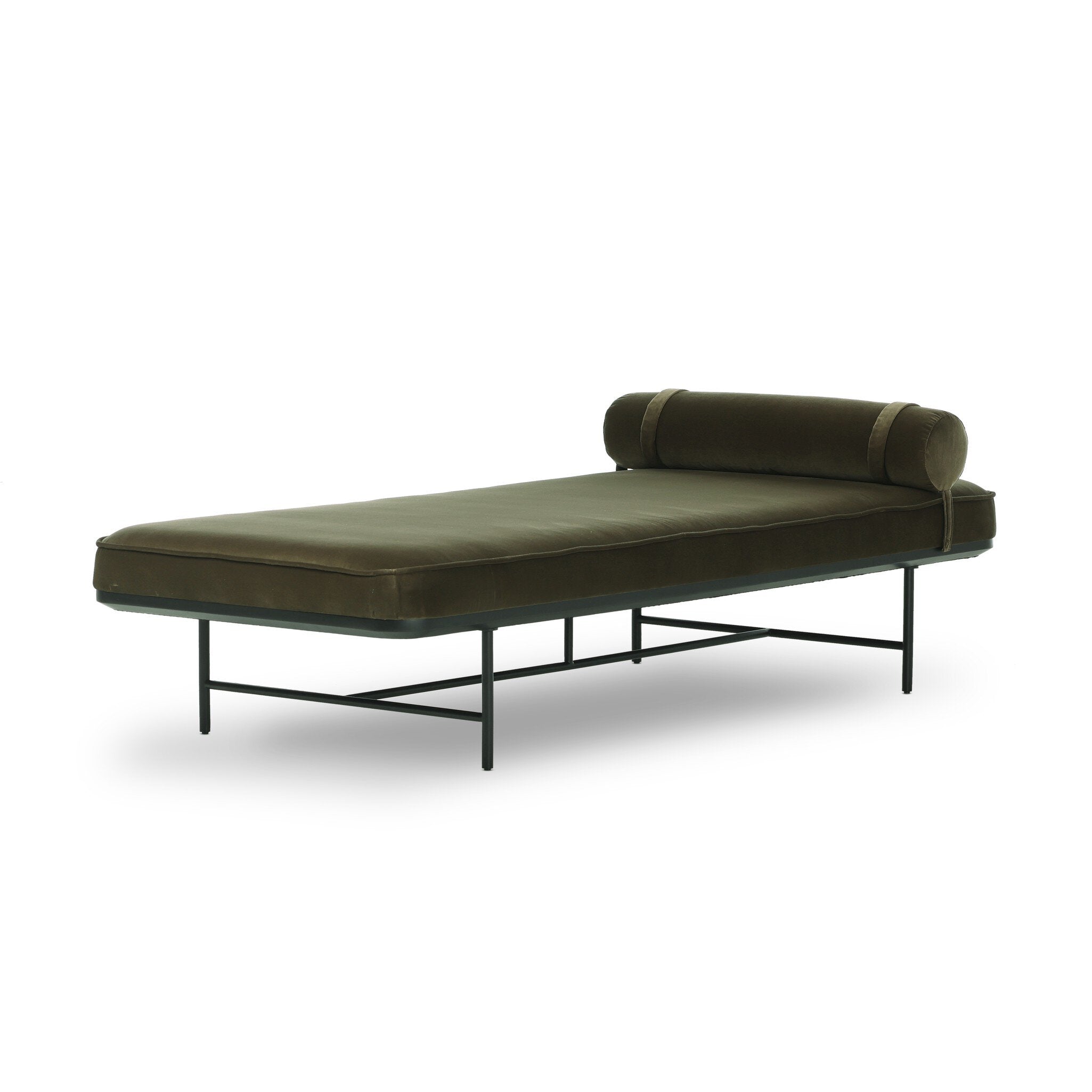 Banquette traversin appui-tête pieds en acier minces chaise longue rembourrée