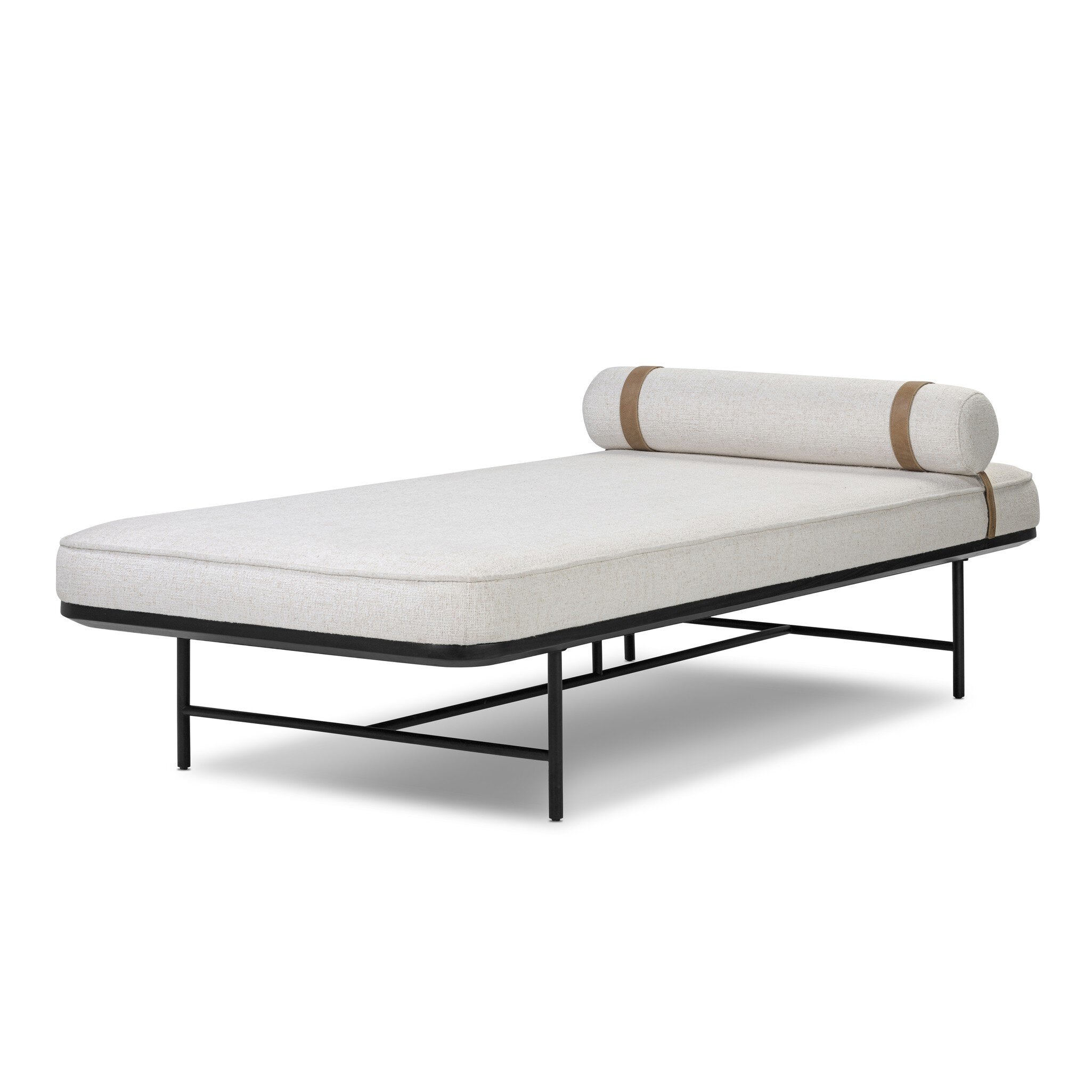 Banquette traversin appui-tête pieds en acier minces chaise longue rembourrée