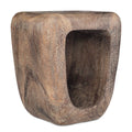 Tabouret d'appoint artistique en bois de suar naturel, finition délavée