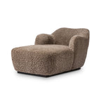 Chaise longue en fausse toison latte chaud avec cadre enveloppé et suspension S-Spring