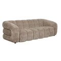 Canapé luxueux capitonné à canaux en chenille sable couleur moka