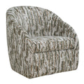 Fauteuil pivotant de style tonneau en polyester bleu nuage avec base noire mate