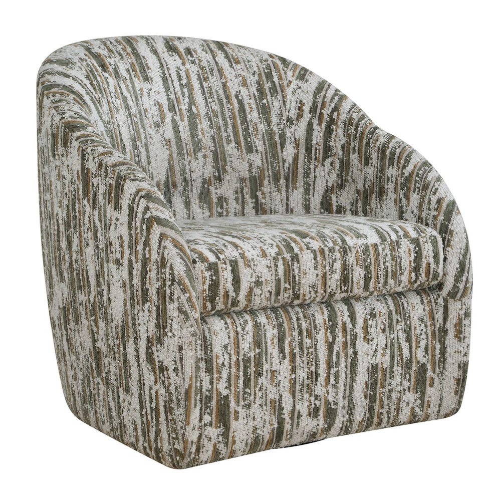 Fauteuil pivotant de style tonneau en polyester bleu nuage avec base noire mate