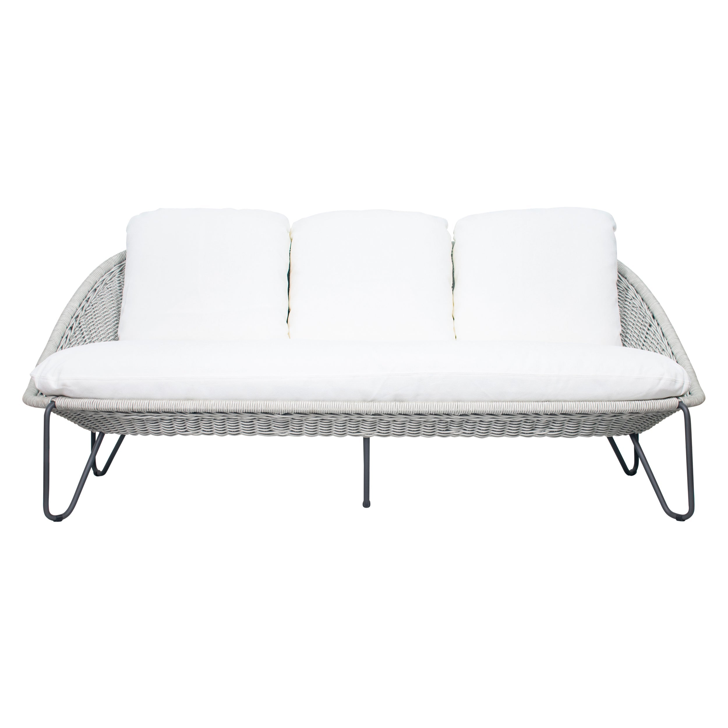 Chaise longue en fausse toison taupe avec cadre enveloppé et suspension S-Spring