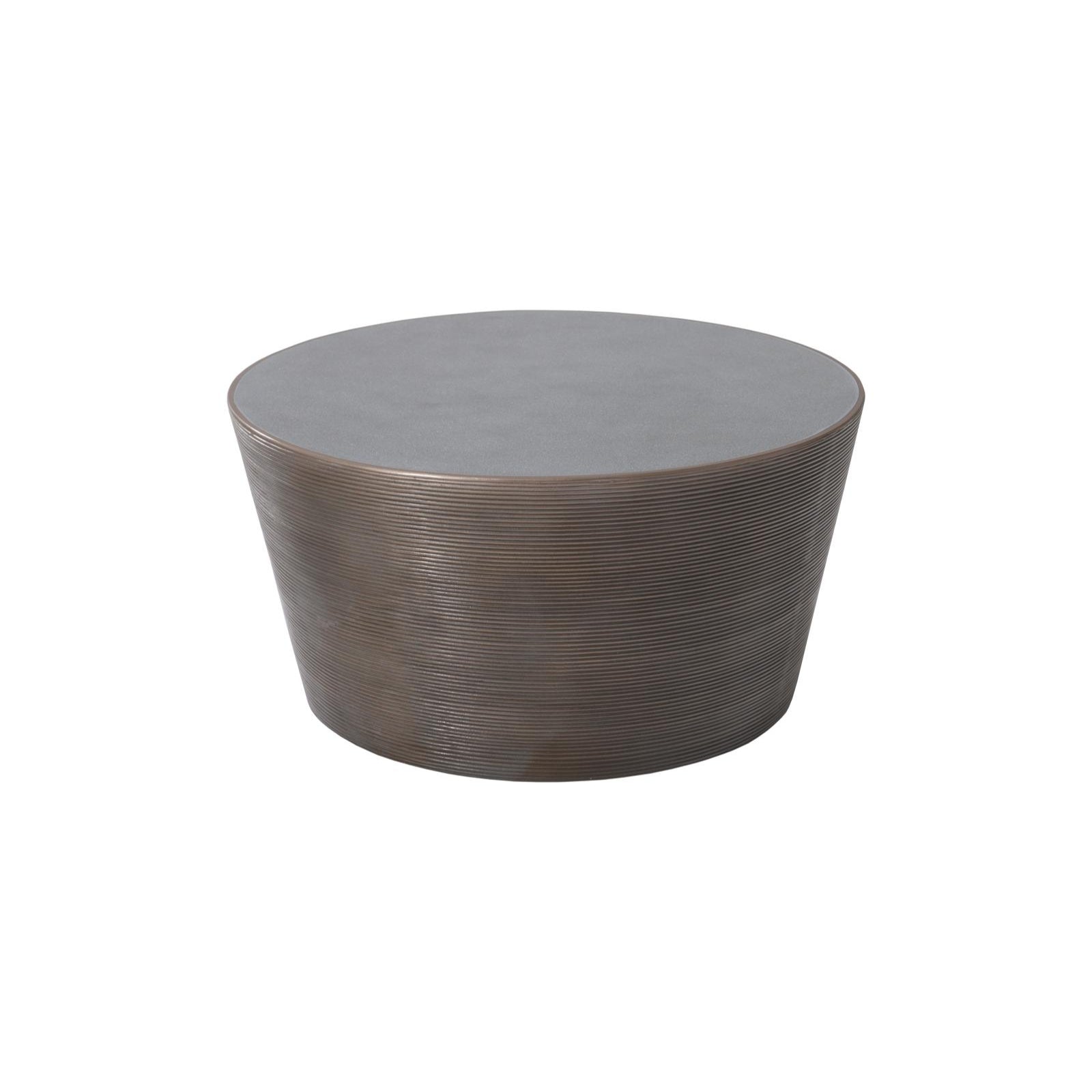 Table basse carrée grise naturelle en bois géométrique et base en fer