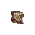 Tabouret d'appoint composite tronc d'arbre faux bois feuille d'or